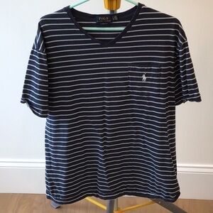 Polo by Ralph Lauren Blue and White Short Sleeve Tee